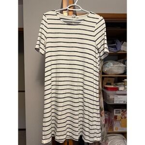 GAP Striped Crew Neck Short Sleeve Casual Dress Women Size S